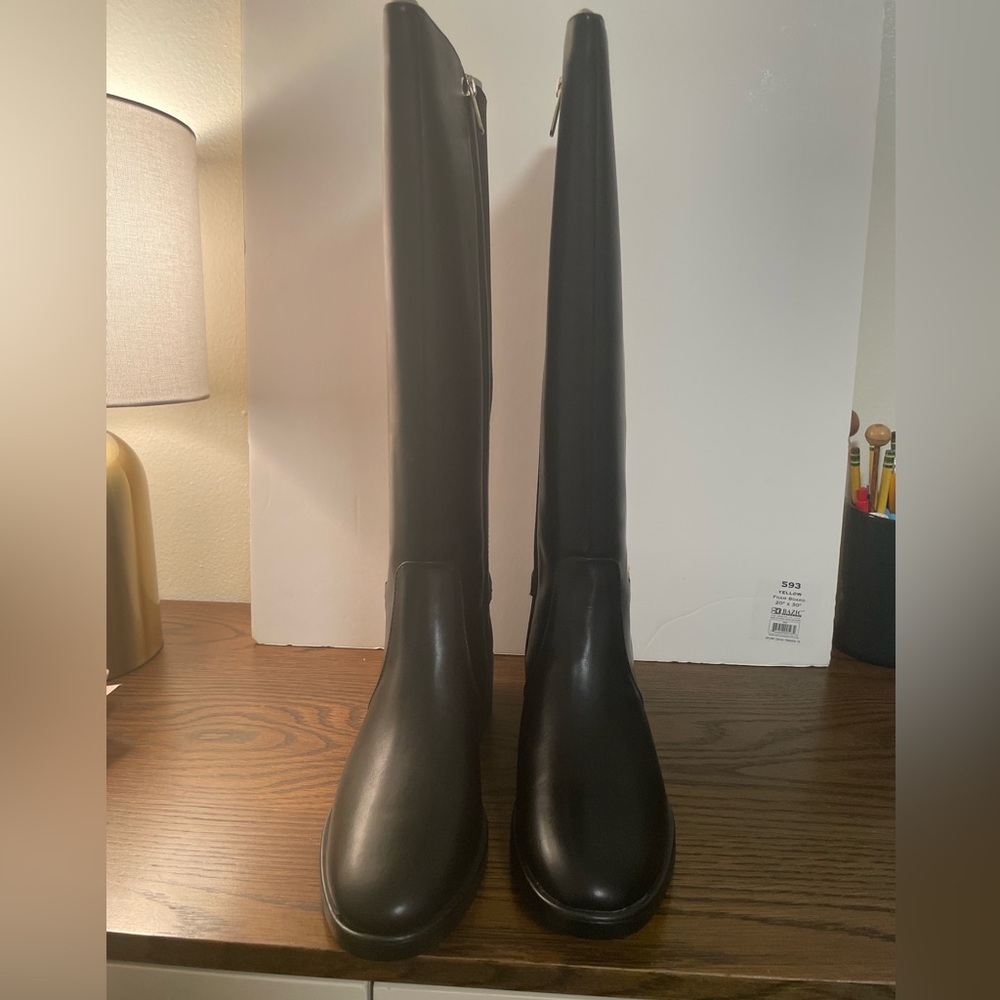 Tall Black Knee-High Riding Boots